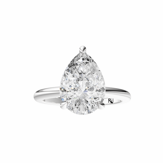 Pear Elegant Solitaire Setting