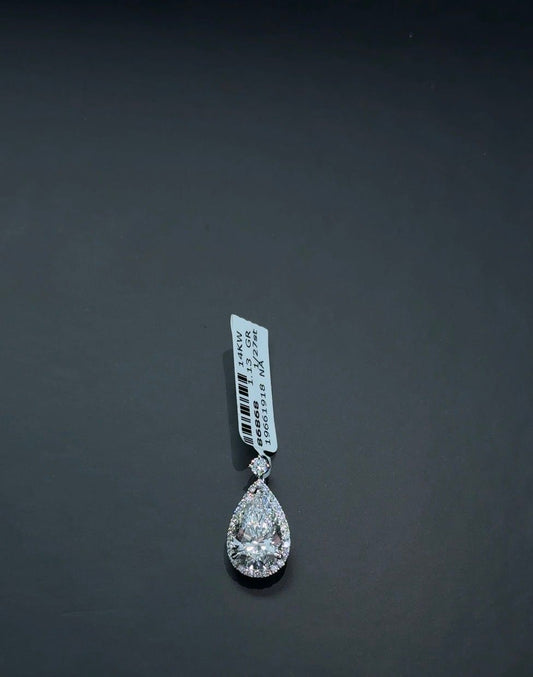 3.38ct Pear Lab Diamond D VS1 14kt White Gold Pendant PEN-34