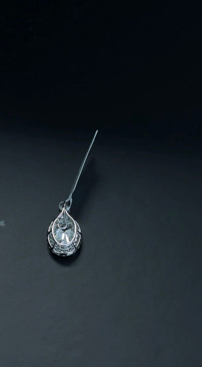 3.41ctw Oval Lab Diamond F VVS2 14kt White Gold Pendant PEN-37-2