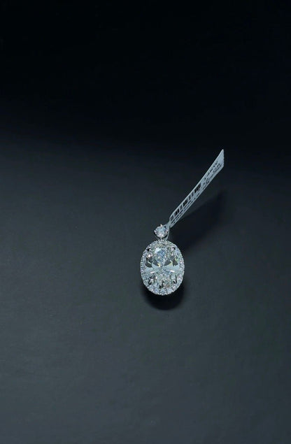 3.41ctw Oval Lab Diamond F VVS2 14kt White Gold Pendant PEN-37-2