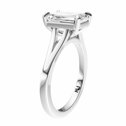 Emerald Split-Shank Cathedral Solitaire Setting