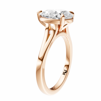 Pear Split-Shank Cathedral Solitaire Setting