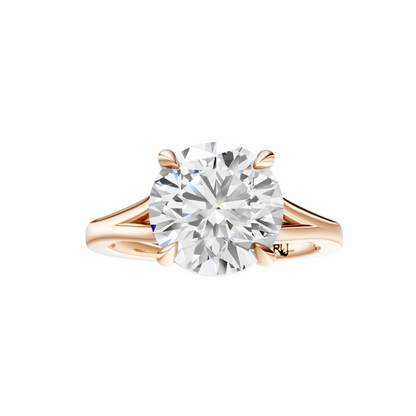 Round Solitaire Split-Shank Cathedral Setting