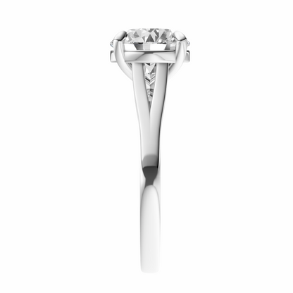 Round Solitaire Split-Shank Cathedral Setting