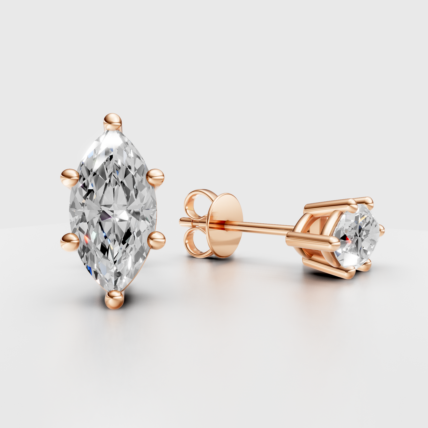 Marquise Lab Diamond Stud Earrings