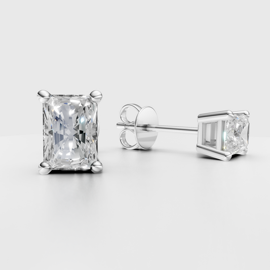 Radiant Lab Diamond 4-Prong Stud Earrings