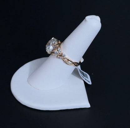 4.03ct Round E VVS2 Lab Diamond 14kt Yellow Gold Engagement Ring RJR00104