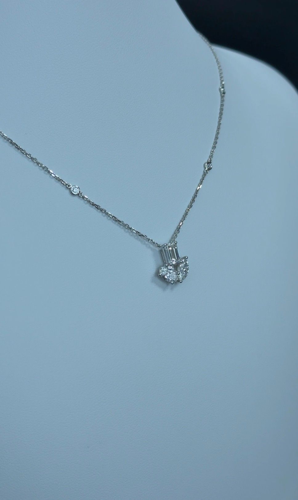 1.49ctw Lab Diamond Necklace and Pendant 14kt White Gold SA5429N