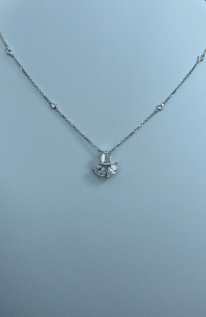 1.49ctw Lab Diamond Necklace and Pendant 14kt White Gold SA5429N