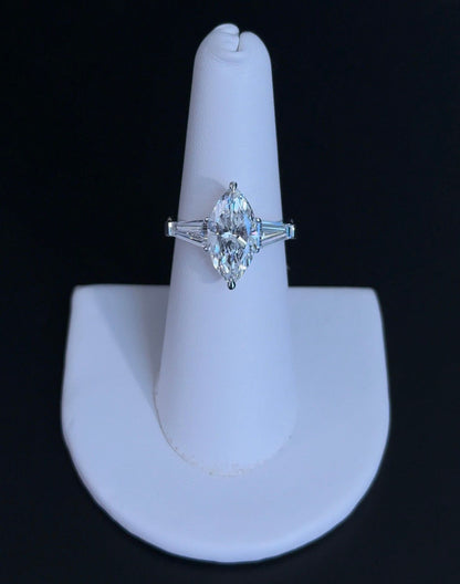 3.01ct Marquise E VVS2 Lab Diamond 14kt White Gold Engagement Ring SA5655R-15x7.5-2