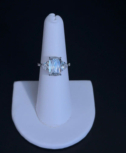 4.00ct Cushion Mixed Cut D VS1 Lab Diamond 14kt White Gold Engagement Ring SA5658R-11.6x7.3