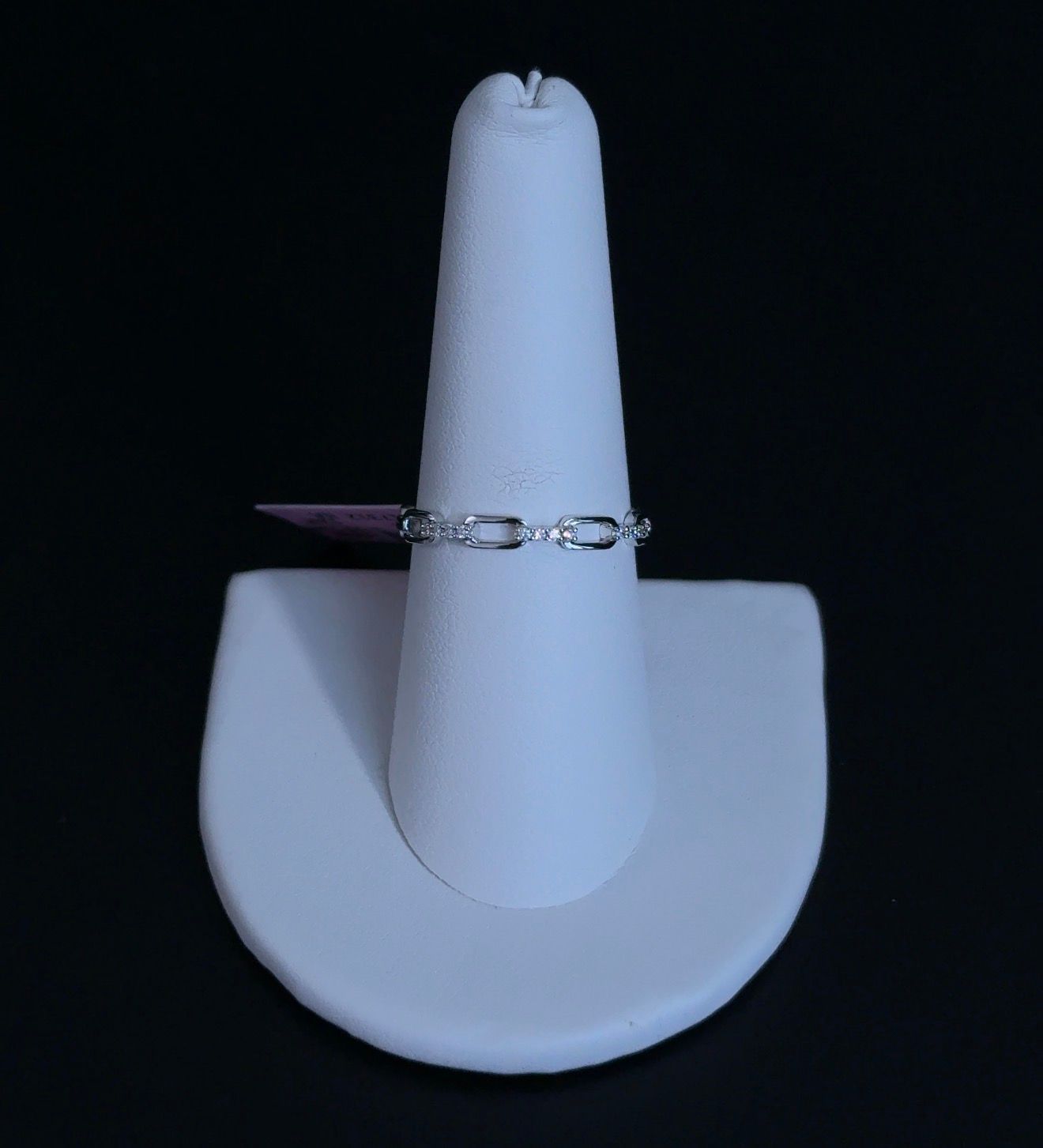 0.07ctw Lab Diamond 14kt White Gold Link Ring SA5772R