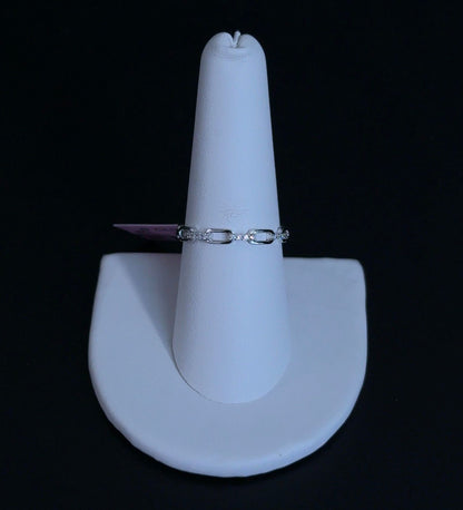 0.07ctw Lab Diamond 14kt White Gold Link Ring SA5772R