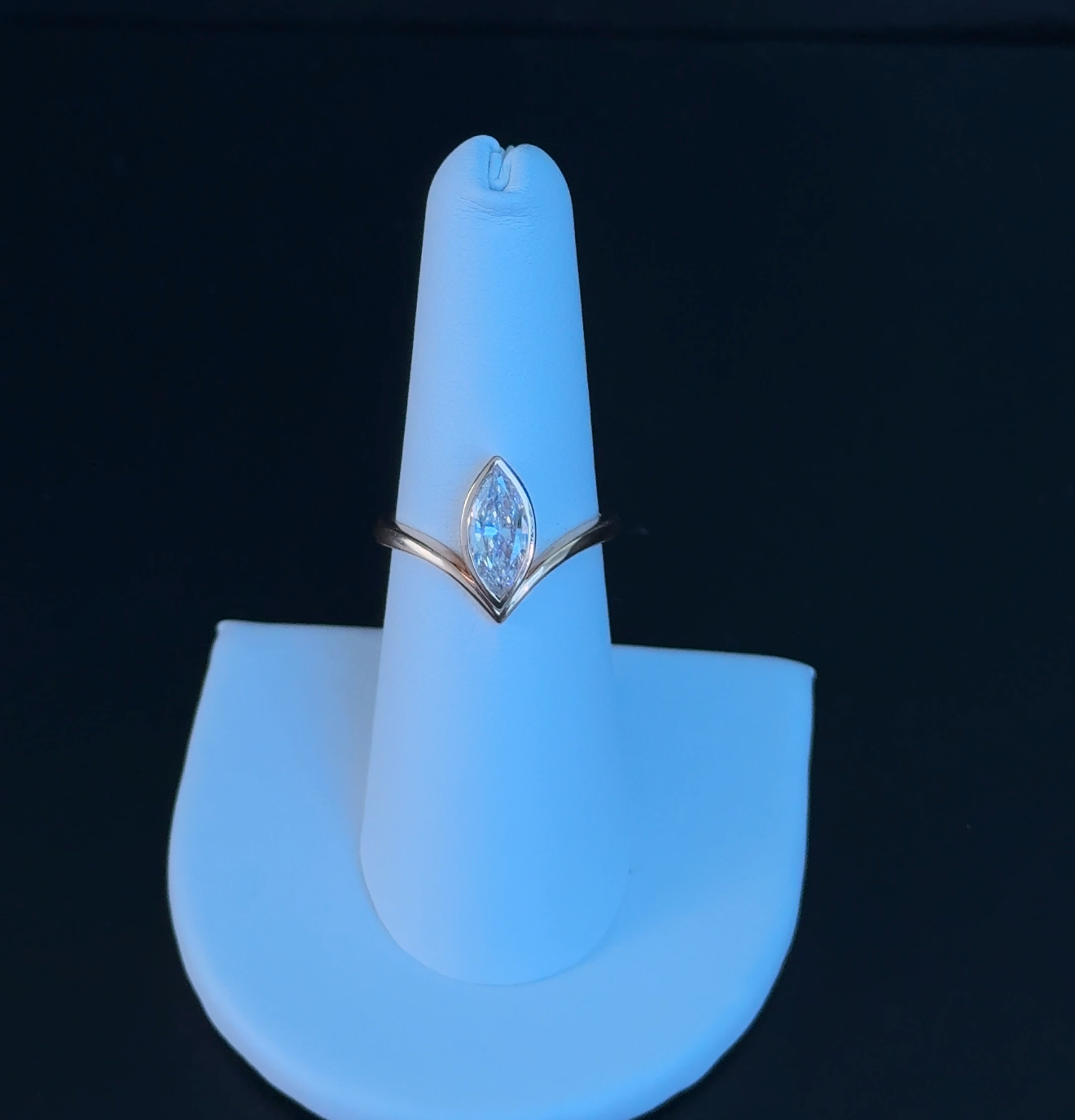 0.80ctw Marquise Lab Diamond 14kt Rose Gold Ring DN10805