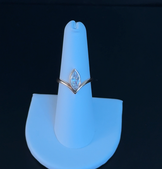 0.80ctw Marquise Lab Diamond 14kt Rose Gold Ring DN10805