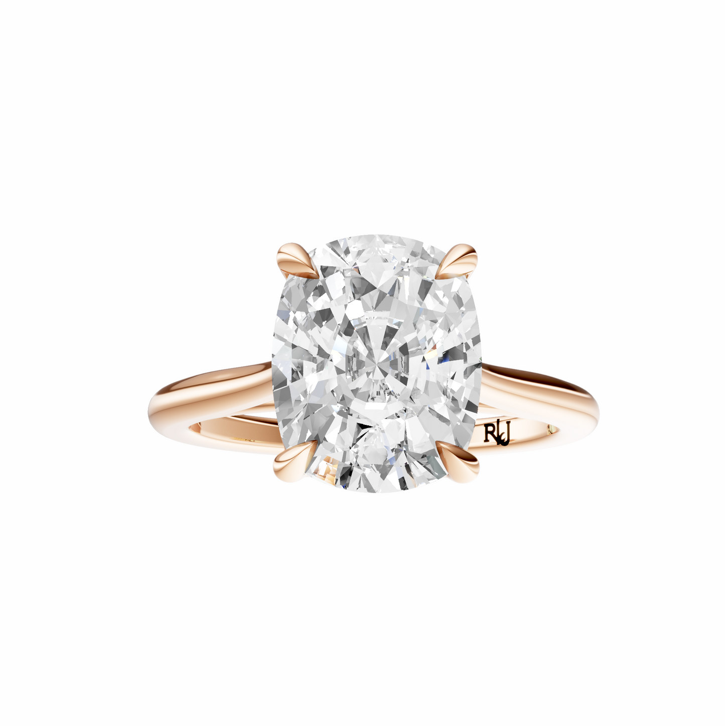 Cushion Solitaire Cathedral Tulip Setting