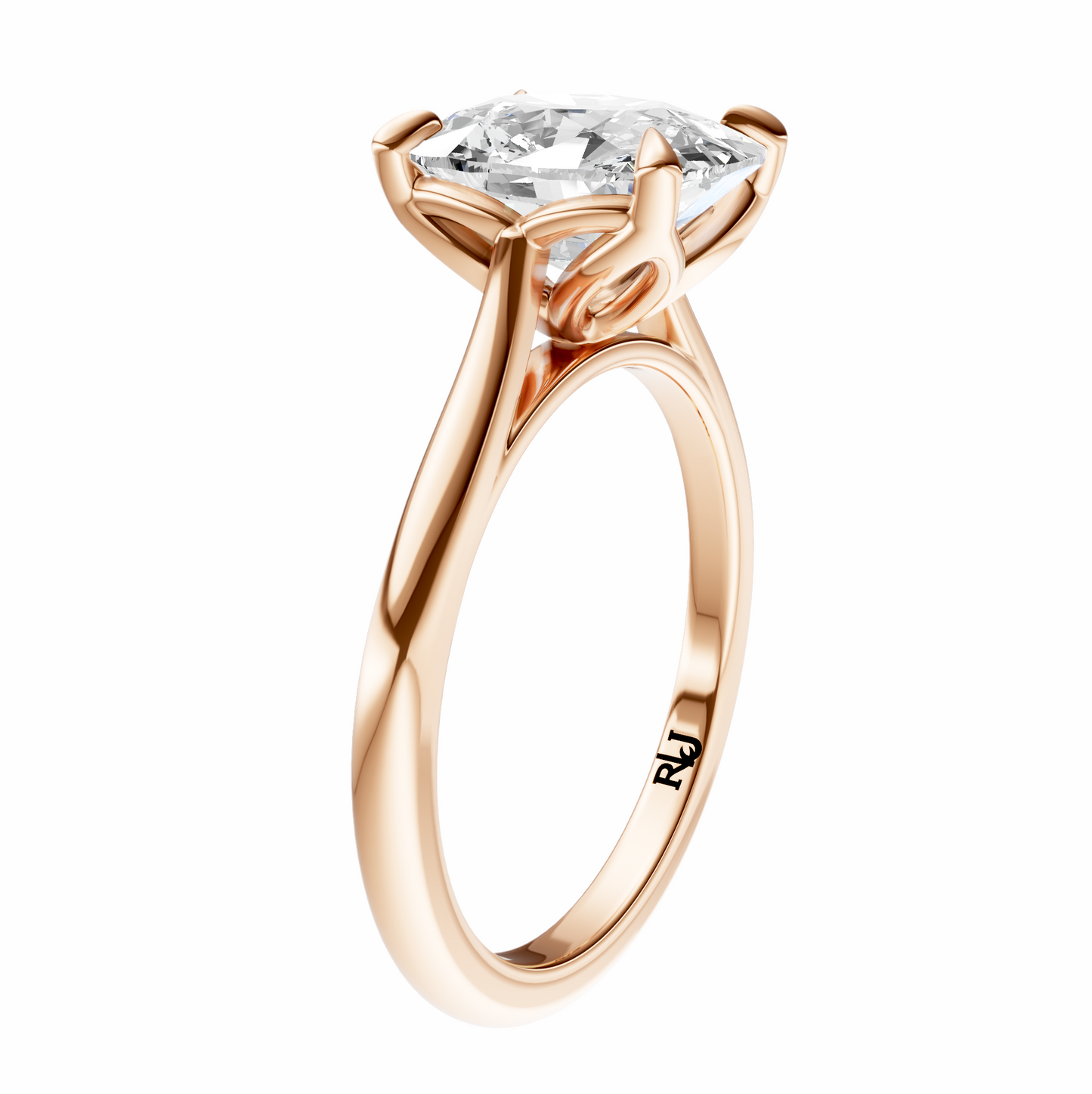 Cushion Solitaire Cathedral Tulip Setting