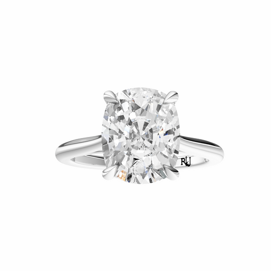 Cushion Solitaire Cathedral Tulip Setting