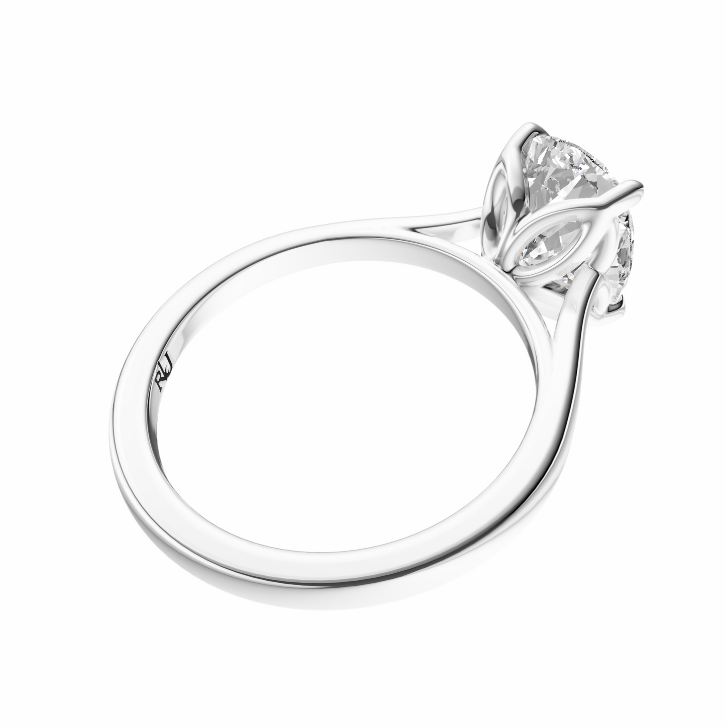 Cushion Solitaire Cathedral Tulip Setting