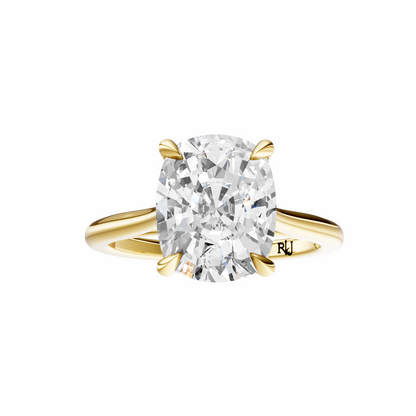 Cushion Solitaire Cathedral Tulip Setting
