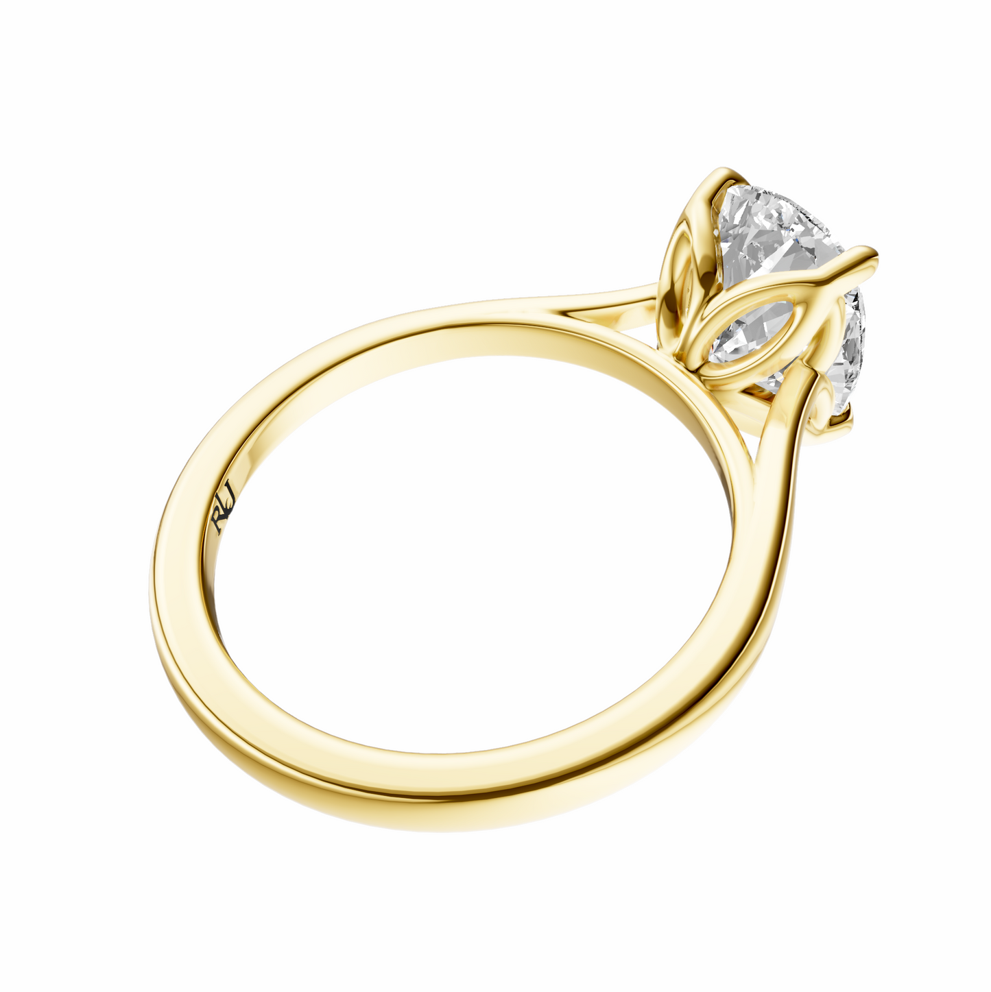 Cushion Solitaire Cathedral Tulip Setting