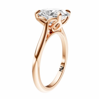 Oval Solitaire Cathedral Tulip Setting