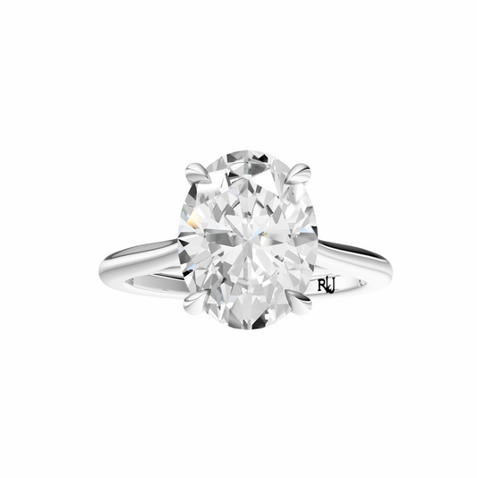 Oval Solitaire Cathedral Tulip Setting