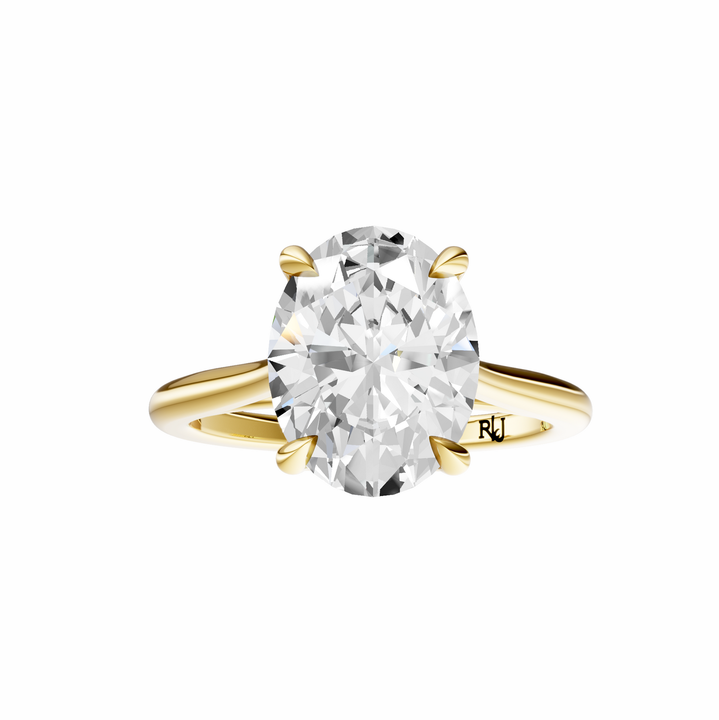 Oval Solitaire Cathedral Tulip Setting