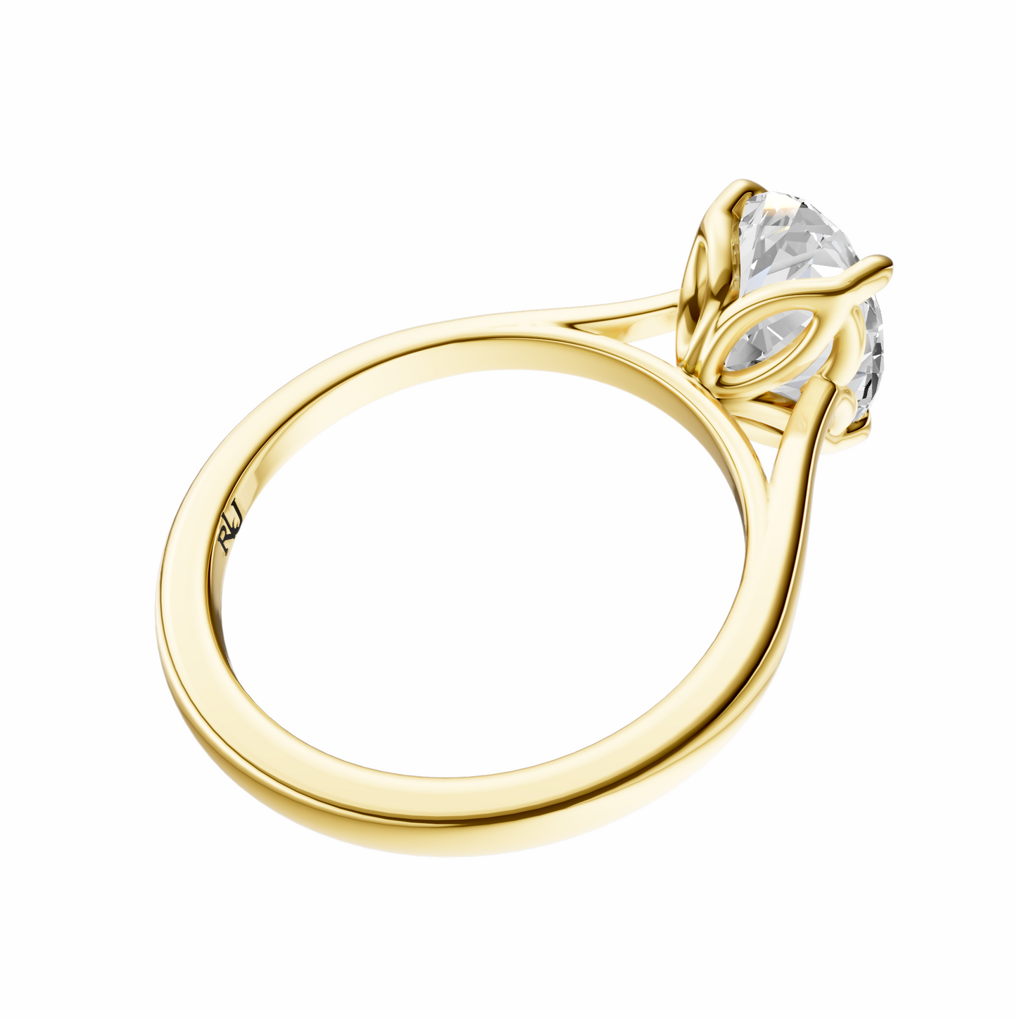 Oval Solitaire Cathedral Tulip Setting