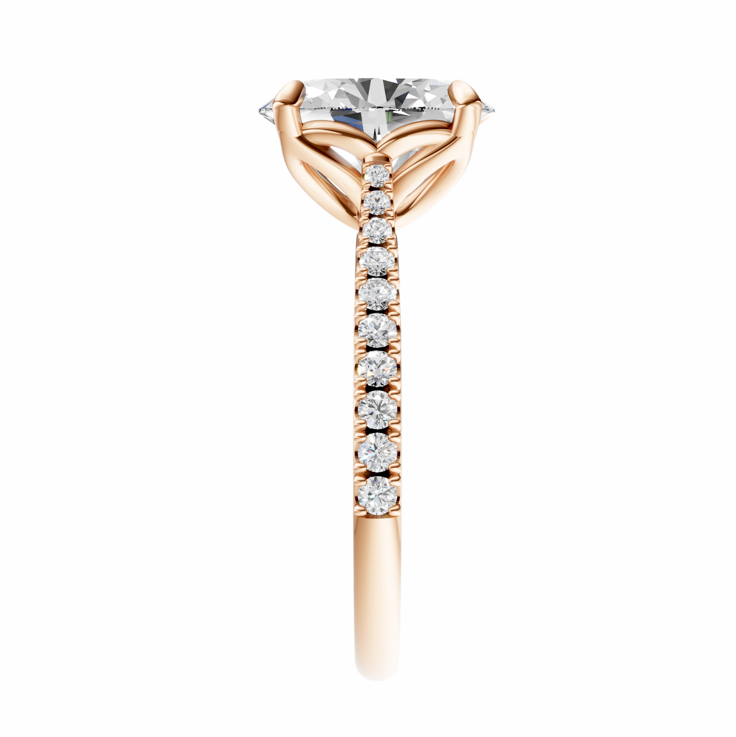 Oval Traditional Tapered Cathedral Tulip Setting