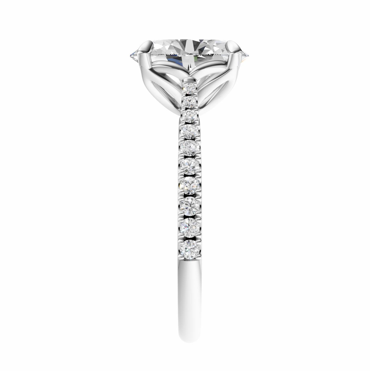Oval Traditional Tapered Cathedral Tulip Setting