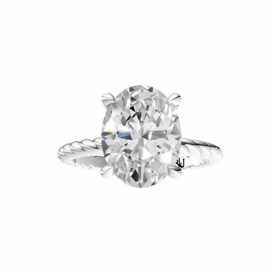 Oval Twirl Solitaire Setting