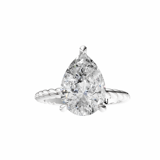 Pear Twirl Solitaire Solitaire Setting