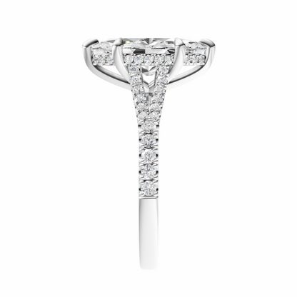 Marquise Traditional Split-Shank Cathedral Hidden Halo Setting