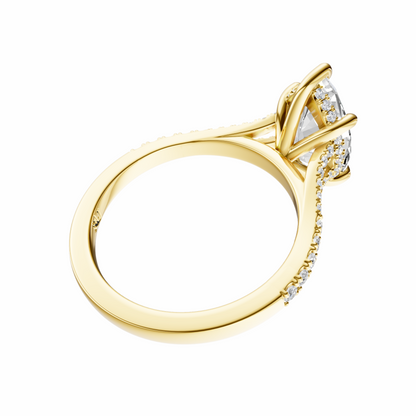 Marquise Traditional Split-Shank Cathedral Hidden Halo Setting