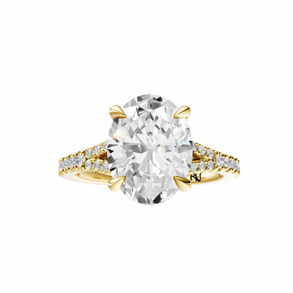 Oval Traditional Split-Shank Cathedral Hidden Halo Setting