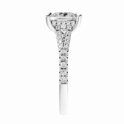 Princess Traditional Split-Shank Cathedral Hidden Halo Setting