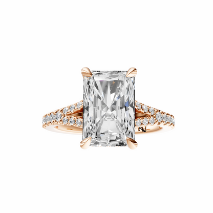Radiant Traditional Split-Shank Cathedral Hidden Halo Setting