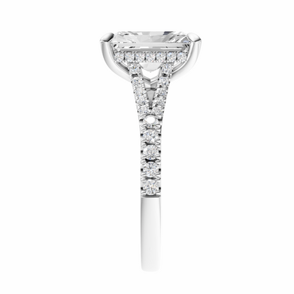 Radiant Traditional Split-Shank Cathedral Hidden Halo Setting