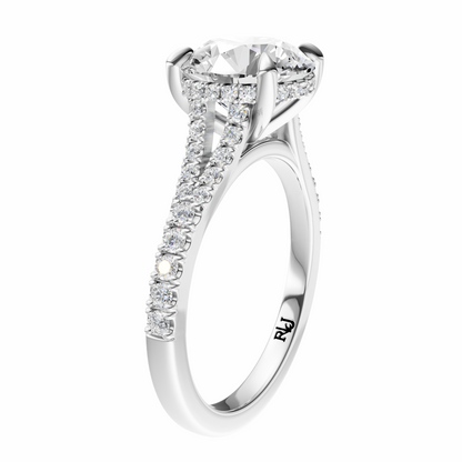 Round Traditional Split-Shank Cathedral Hidden Halo Setting