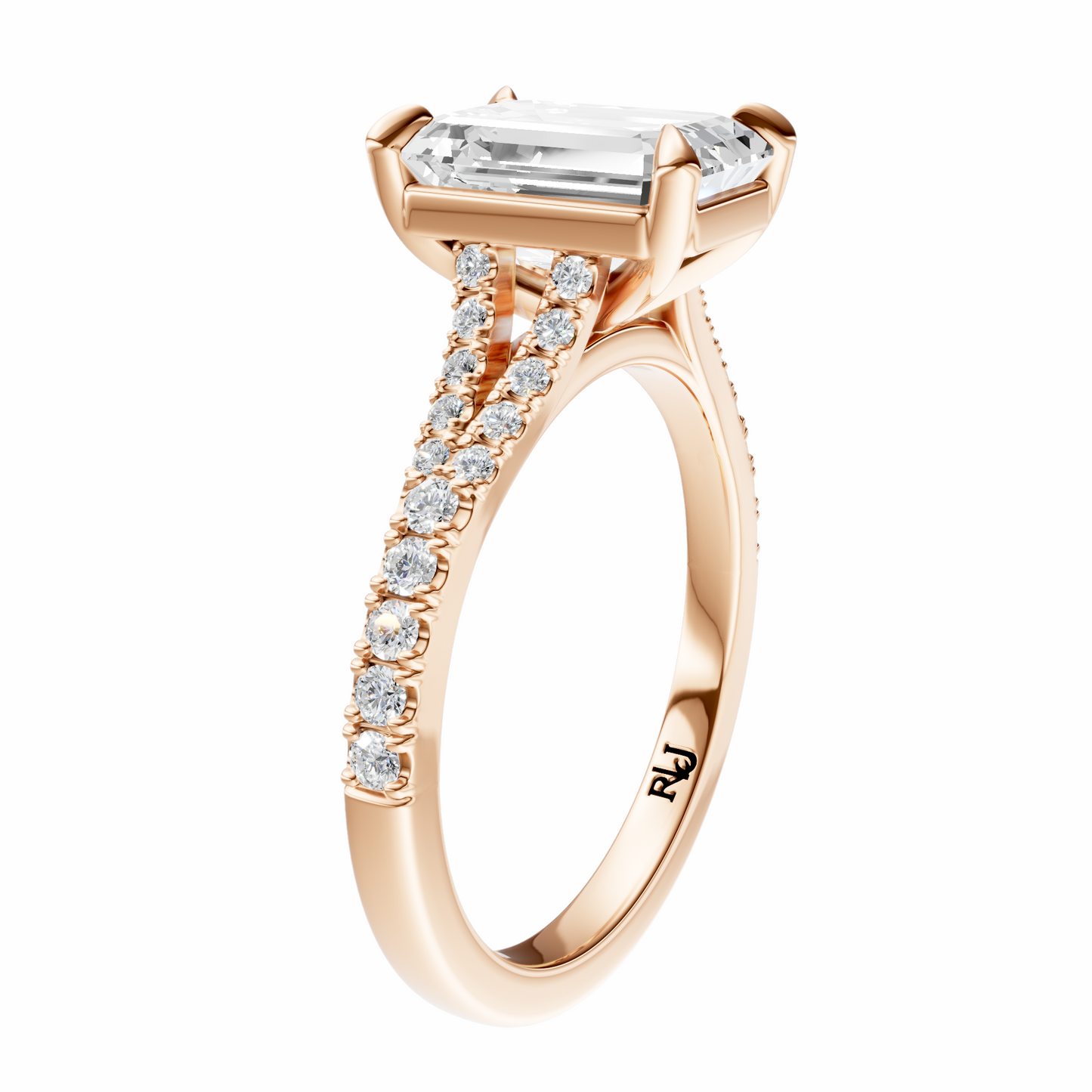 Emerald Traditional Split-Shank Cathedral Setting