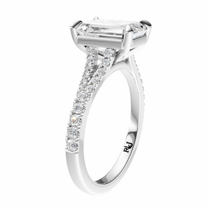 Emerald Traditional Split-Shank Cathedral Setting