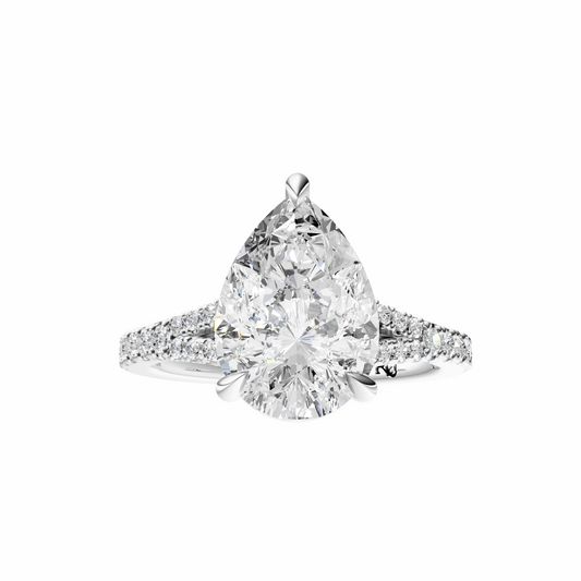 Pear Traditional Split-Shank Cathedral Setting