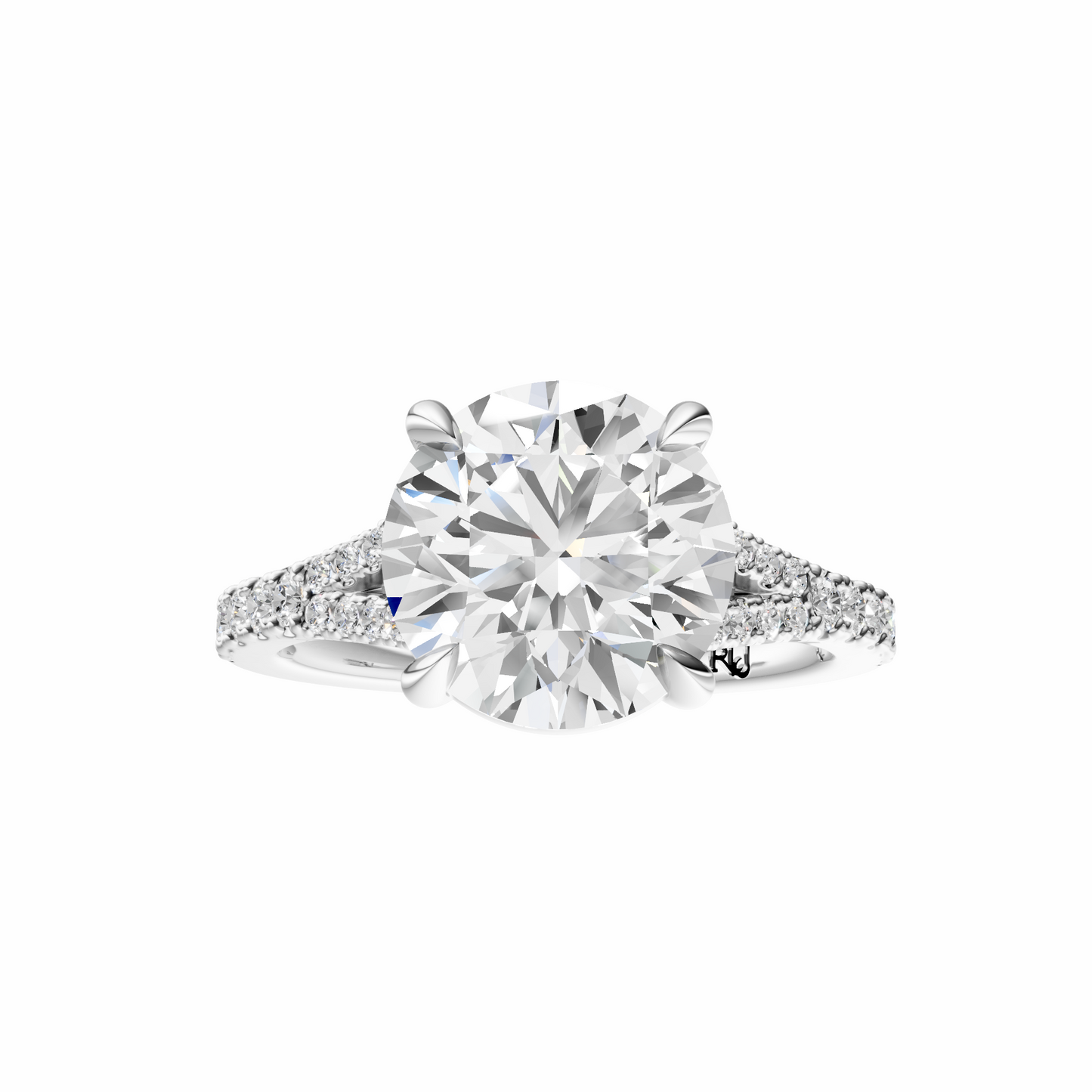 Round Traditional Split-Shank Cathedral Setting