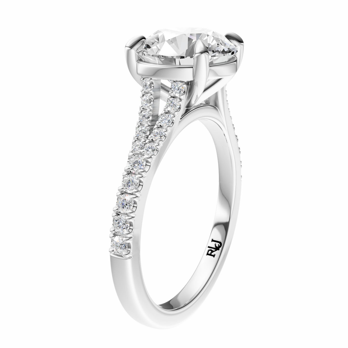 Round Traditional Split-Shank Cathedral Setting