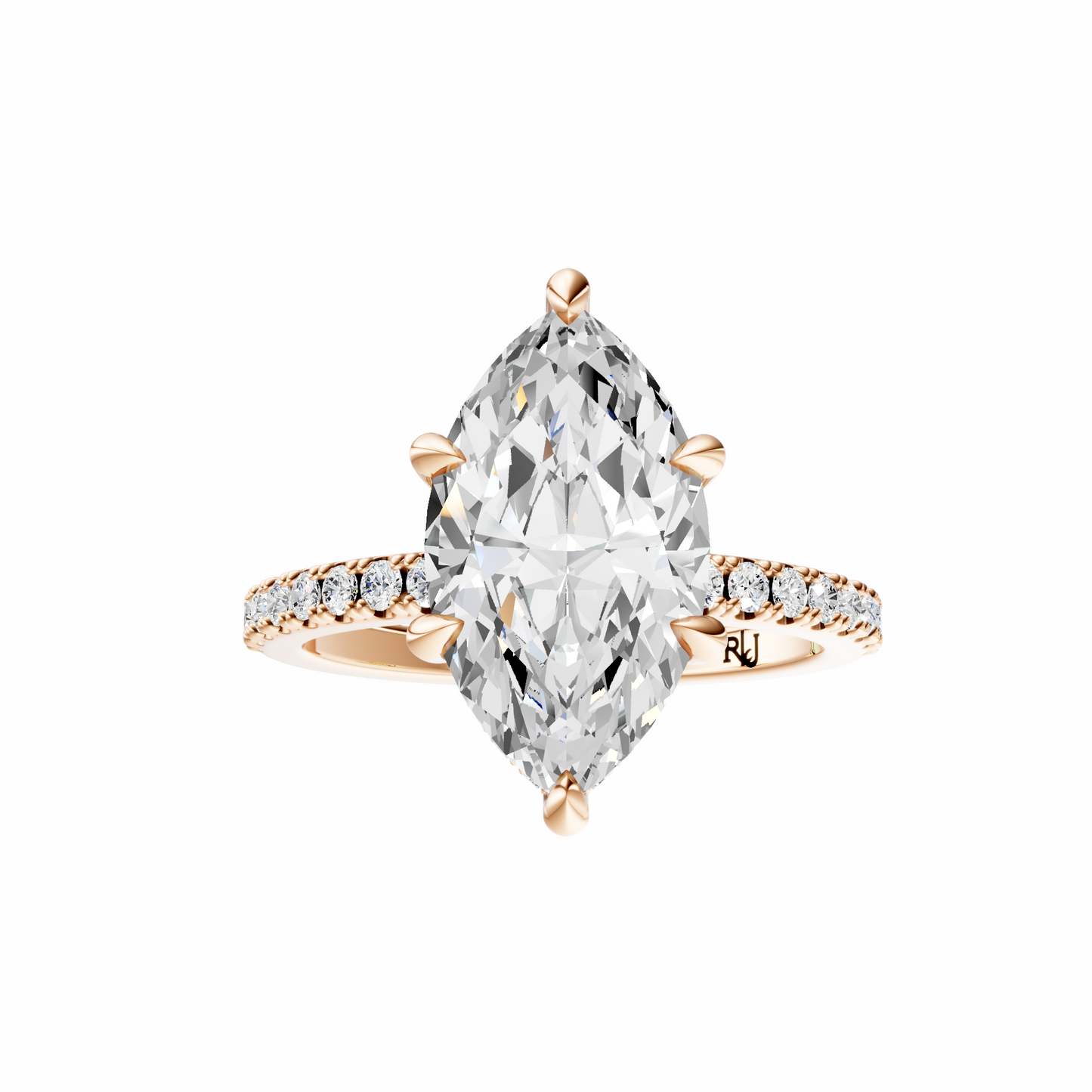 Marquise Traditional Elegance Hidden Halo Setting