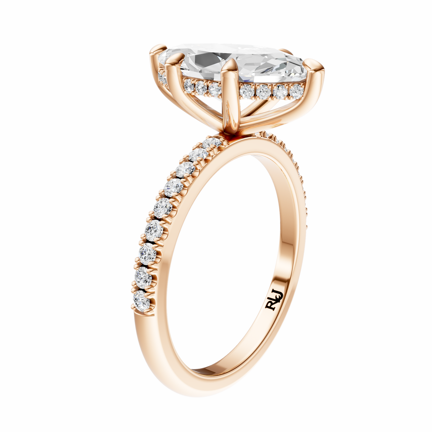 Marquise Traditional Elegance Hidden Halo Setting