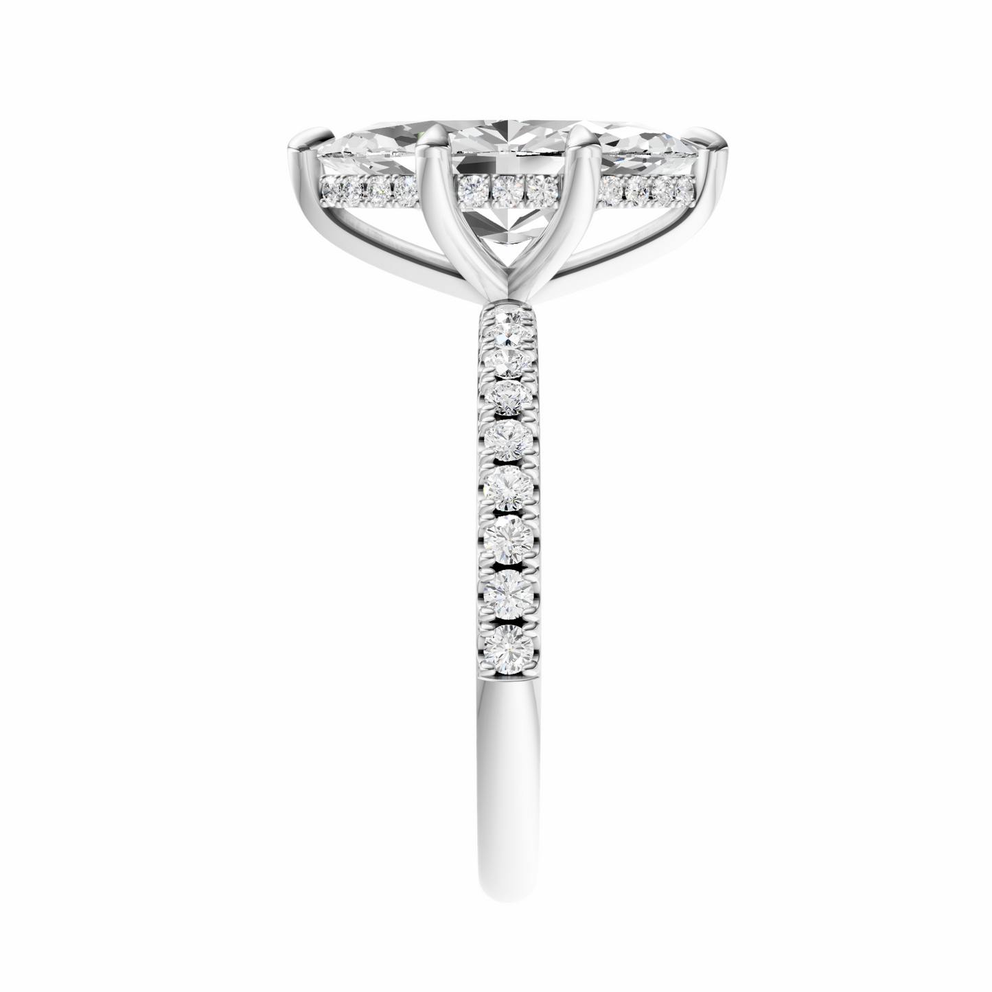 Marquise Traditional Elegance Hidden Halo Setting