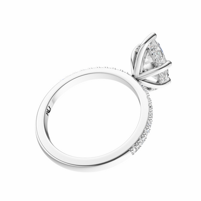 Marquise Traditional Elegance Hidden Halo Setting