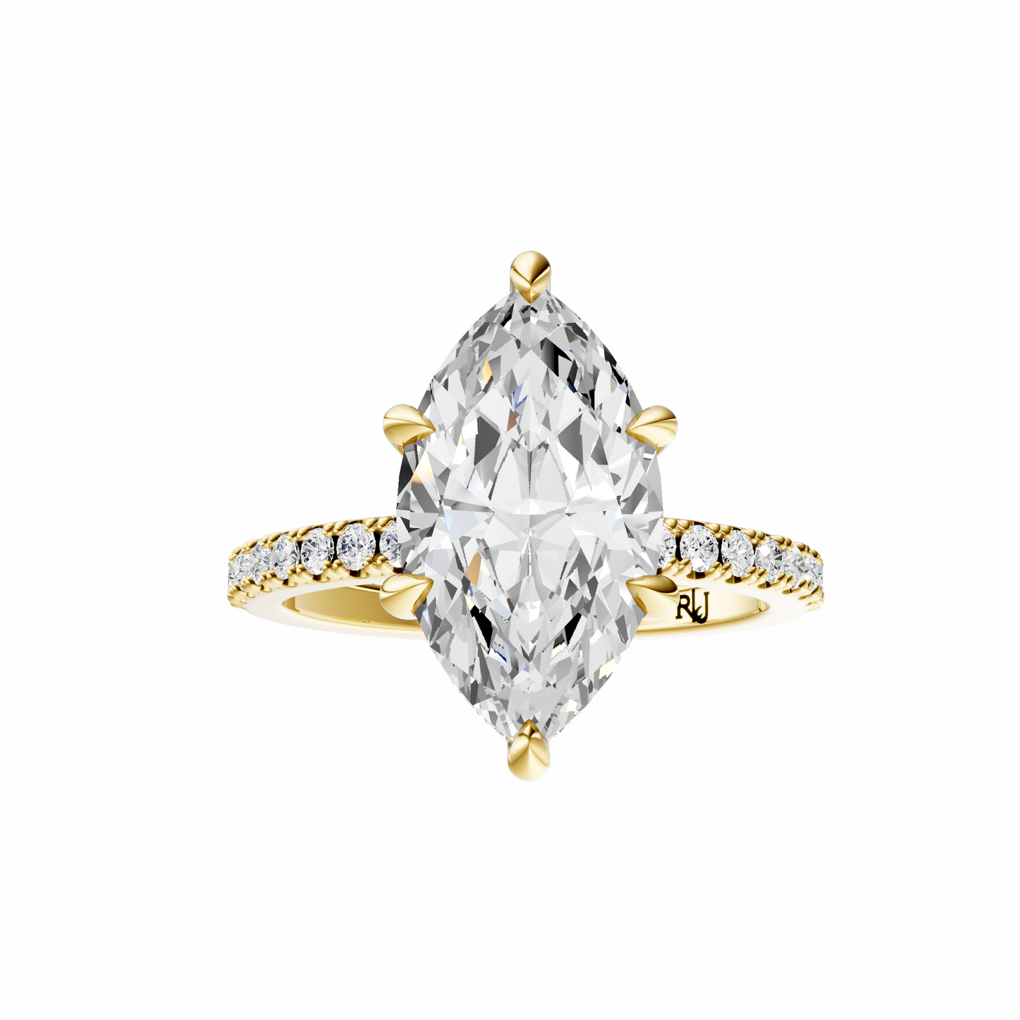 Marquise Traditional Elegance Hidden Halo Setting